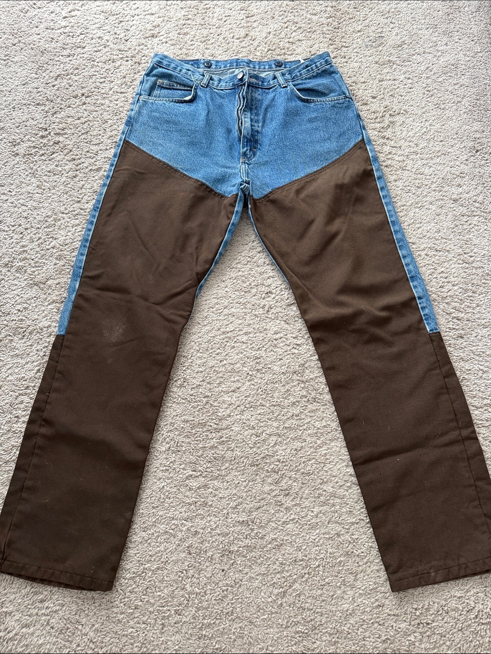 Men’s brush Relaxed Two-Tone Blue and Brown Men’s Jeans